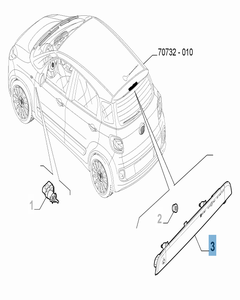 Achterlicht derde remlicht voor Fiat 500L