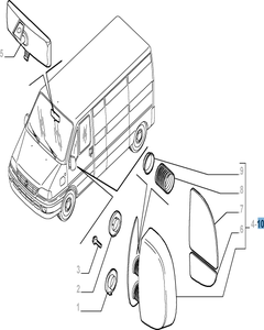 Elektrische rechter buitenspiegel voor Fiat Professional Ducato