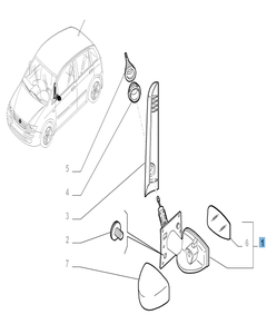 Linker buitenspiegel voor Fiat en Fiat Professional
