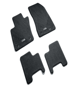 SET PREMIUM VLOERMATTEN TAPIJT - ZWART BORDUURSEL (SET VAN 4 STUKS)