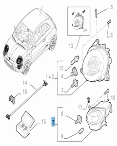 DRL-licht rechtsvoor voor Fiat 500