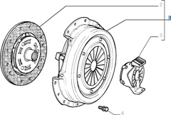 Clutch kit (clutch disc, pressure plate and release bearing) for Fiat and Fiat Professional
