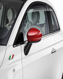 Spiegelkappen glanzend rood voor Fiat 500