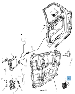 Raamopener compleet met 6 voetjes voor Jeep Cherokee