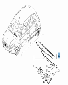 Set 2 wisserbladen voorruitwissers voor Fiat Sedici