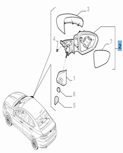 Rechter buitenspiegel voor Fiat en Fiat Professional