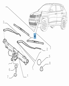 Set 2 wisserbladen voorruitwissers voor Jeep Compass