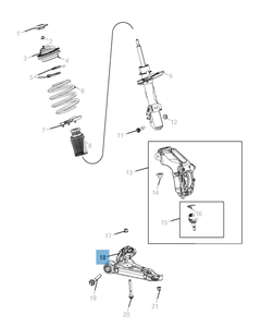 Control arm for front lower suspension for Jeep Cherokee