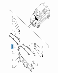 Set 2 wisserbladen voorruitwissers voor Fiat 500