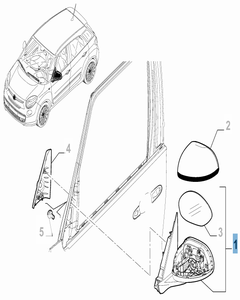 Elektrische rechter buitenspiegel voor Fiat 500L