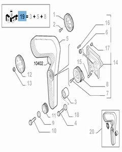 Distributiekit (riem, vaste en verstelbare riemspanner) - 3 stuks