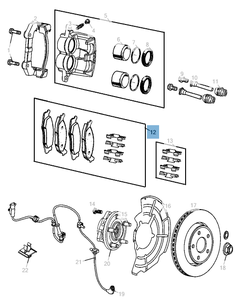 Remblok voorste remschijf (set 4 stuks) voor Commander, Grand Cherokee