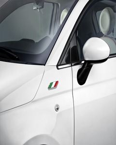 Badge Italiaanse vlag op spatbord voor Fiat 500