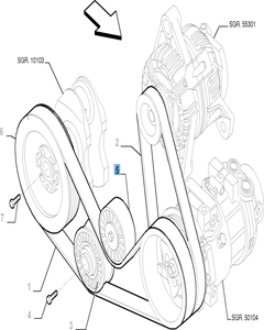 Verstelbare riemspanner voor Fiat Stilo