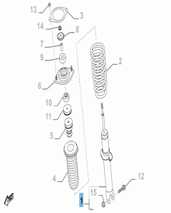 Achterste schokdemper 2 stuks voor Abarth 124 Spider