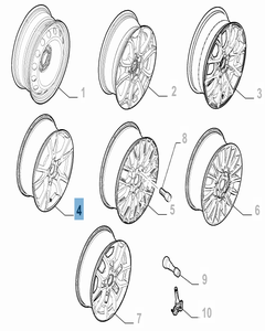 Lichtmetalen velg 7J x 17'' voor Fiat 500X