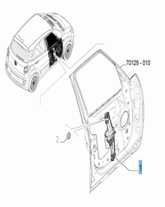 Raamopener rechtsvoor voor Fiat 500L