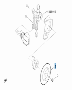Achterste remschijf voor 124 Spider