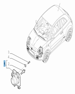 Mistlamp links voor Fiat 500