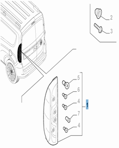 Linker achterlicht voor Fiat Professional Doblo