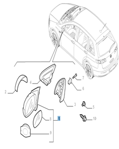 Linker buitenspiegel voor Fiat Croma