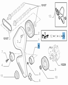 Vaste riemspanner, diameter 61 mm, voor Fiat Professional Scudo