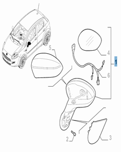 Rechter buitenspiegel voor Fiat en Fiat Professional