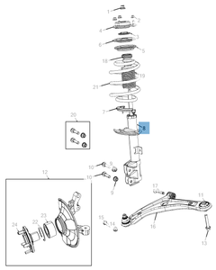 Voorste schokdemper voor Jeep Compass/Patriot