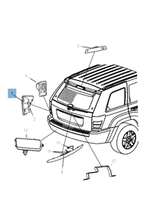 Achterlicht (buitenverlichting, remlicht en richtingaanwijzer) voor Jeep Grand Cherokee