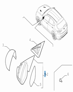 Rechter buitenspiegel voor Alfa Romeo Stelvio