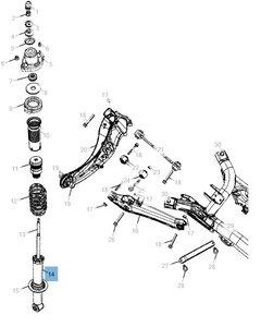 Achterste schokdemper 2 stuks voor Jeep Compass/Patriot