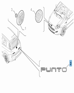 Code model Punto achterzijde voor Fiat
