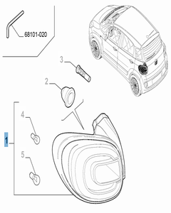 Vast linker achterlicht voor Fiat en Fiat Professional