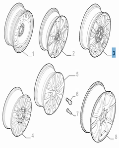 Lichtmetalen velg 7J x 17'' voor Fiat 500X
