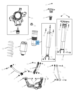 Achterste schokdemper 2 stuks voor Jeep Grand Cherokee