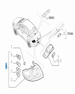 Vast linker achterlicht voor Fiat Linea