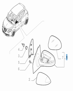 Rechter buitenspiegel voor Lancia Ypsilon