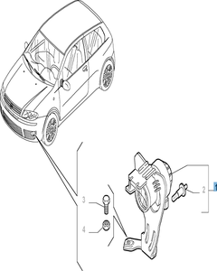 Mistlamp rechts voor Fiat en Fiat Professional