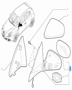 Rechter buitenspiegel voor Alfa Romeo Giulietta