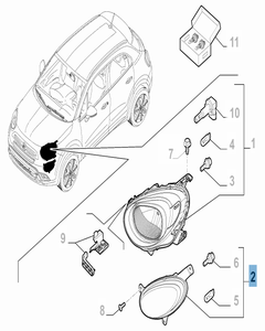 Parkeerlicht rechtsvoor voor Fiat 500X