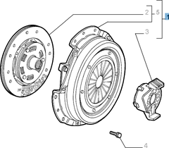 Set koppeling (koppelingsplaat, drukplaat en druklager) voor Alfa Romeo