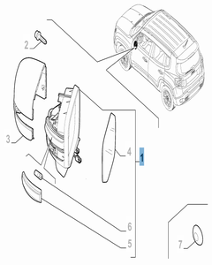 Rechter buitenspiegel voor Jeep Renegade
