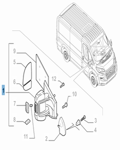 External right wing mirror for Fiat and Fiat Professional