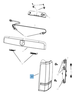Achterlicht (buitenverlichting, remlicht en achteruitrijlicht) voor Jeep Cherokee