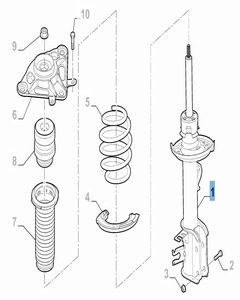 Schokdemper linksachter voor Fiat 500X