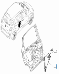 Raamopener rechtsachter voor Fiat 500L