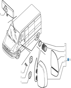 Rechter buitenspiegel voor Fiat Professional Ducato