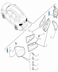 Vast linker achterlicht voor Fiat en Fiat Professional