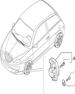Mistlamp rechts voor Lancia Ypsilon