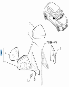 Rechter buitenspiegel voor Alfa Romeo Mito